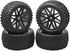 12mm Hex Wheel Rims Mesh Shape Rubber Tires with Sponge 88mm/3.46" Replacement for 1/10 RC Off-Road Car Truck Monster,Black...