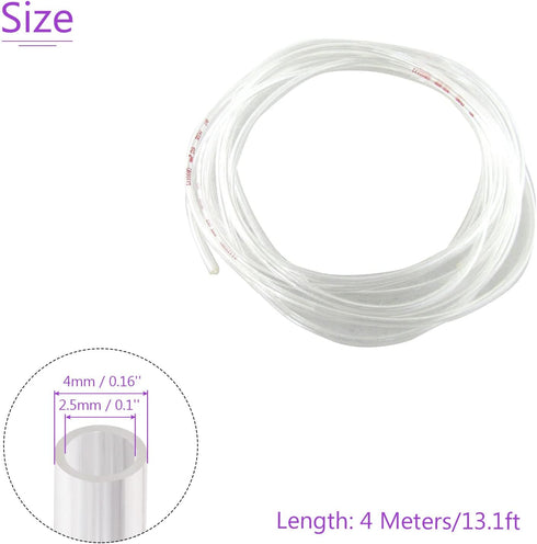 DMiotech 2.5mmx4mm Pneumatic Tubing, 4 Meters/13.1ft Air Compressor PU Line Hose Tube for Water Fluid Transfer, Transparent...
