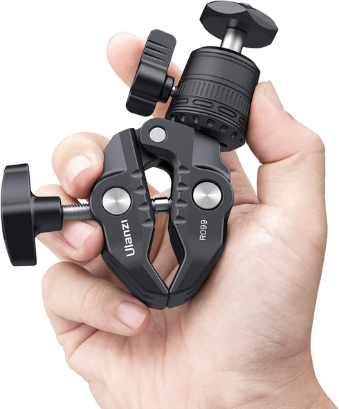 ULANZI R099 Super Clamp Camera Mount Clamp with 360° Ballhead, Bike/Bicycle/Motorcycle Handlebar Mount for Insta360/GoPro/AKASO/DJI Osmo Action Ca...