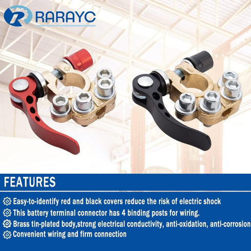 4 PCS Military Spec Battery Terminal Connectors Top Post Kit with Cover,Copper Lugs,Heatshrink and Post Washer...