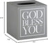Creative Brands Faithworks - God Bless You Wooden Tissue Box Cover, Small, Grey...