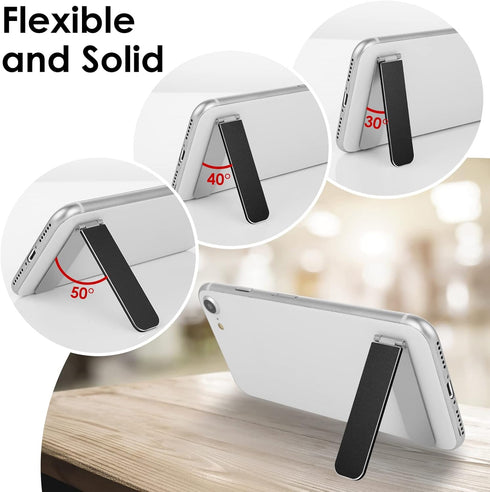 Ultra-Thin Cell Phone Holder, Adjustable Mini Alloy Phone Kickstand Portable Foldable Phone Stand Adjustable Angle for Mobile Phone Tablet Univers...