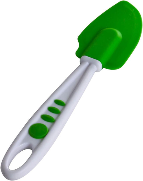 Curious Chef Kids Silicone Spatula - Medium Green - Ergonomic Soft-Grip Handle & Dishwasher-Safe - Safe Spatulas for Toddlers with Mixing & Spread...