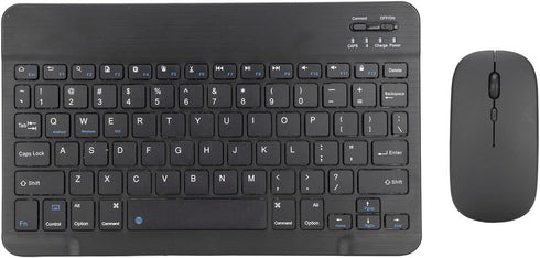 Bluetooth Keyboard Mouse Combo for PC Tablet Phone, Ultra Slim Portable Compact Mouse Keyboard, Rechargeable USB Keyboard 1600DPI Mouse Set (Black...