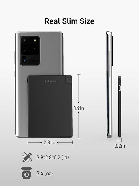Auskang Portable Charger with Built in Cable Ultra Slim 3500mAh Power Bank Compatible with iPhone 15 Series Samsung Galaxy/Note Google Pixel and O...