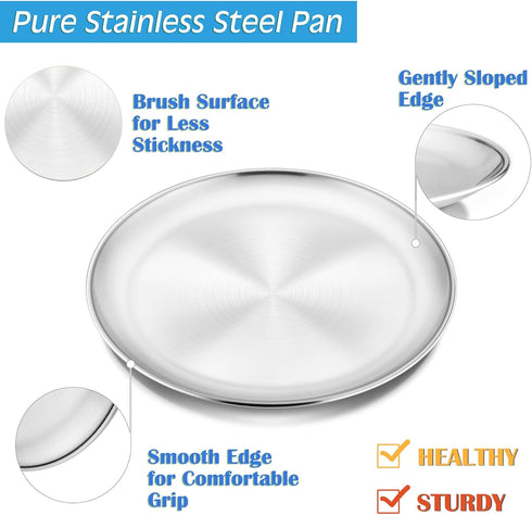 P&P CHEF Pizza Pan Bakeware for Home Kitchen, Stainless Steel Pizza Tray for Baking Pizza, Healthy & Reusable & Easy Clean, Oven & Freezer Safe, 1...