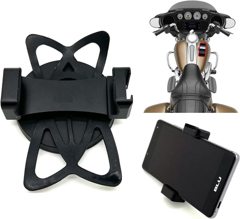 Heavy Duty Magnetic Mount Aluminum Smartphone Holder w/Security Tether for Smartphones *Best for Motorcycle Snow Mobile Forklift Pillar Gym Workou...