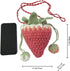 Handmade Knitted Purse Wool Woven Bag Strawberry Shaped Shoulder Bag for Women Crossbody Bag with Drawstring...