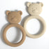 Silicone Baby Teether, Teething Toy Ring for Babies, Easy to Hold Design, BPA Free (Sand + Light Grey)...