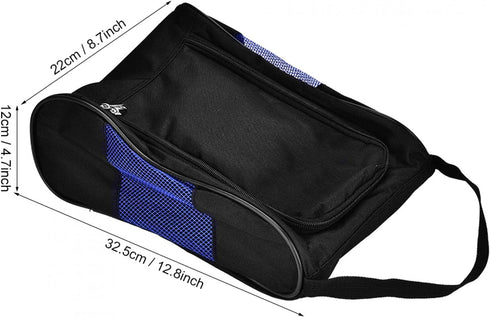 Sports Shoe Bag,Portable Breathable Shoes Bag Light and Nylon Shoes Case Pocket Pouch Storage Sports Accessory(Black blue)...