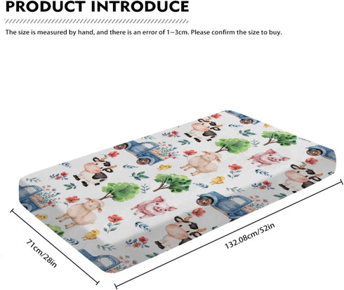 Farm Animal Baby Crib Sheets for Standard Crib Toddler Mattress Sheets Sheep Cow Pig Neutral Fitted Crib Sheet Toddler Bed Sheet Stretchy Portable...