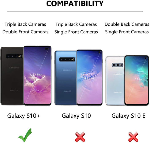 Jeylly for Galaxy S10 Plus Case, for Galaxy S10 Plus Cute Case, Ultra Slim 3 Color Hybrid Impact Full-Body Rugged Non Slip Shockproof TPU Bumper C...