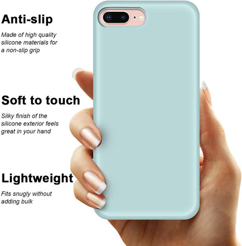 Anuck iPhone 8 Plus Case, iPhone 7 Plus Case, Soft Silicone Gel Rubber Bumper Case Microfiber Lining Hard Shell Shockproof Full-body Protective Ca...