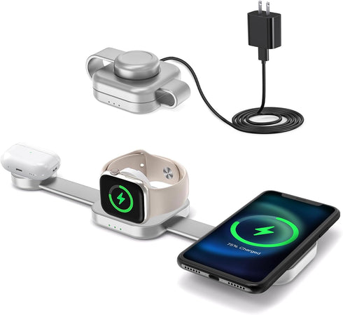 4 in 1 Wireless Charger for Apple: Used for iPhone 11 12 13 14 15, Wireless Charging Station for Galaxy S9 10 21 22 23, Wireless Charging Stand fo...