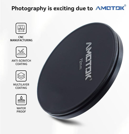 72mm Metal Lens Filter Caps,Compatible All 72mm Camera Lens FiltersFilter Accessory(UV,CPL,ND,Threaded Lens),Ultra Precision CNC Machine Tools Pro...