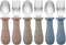 PandaEar Toddler Utensils, 6 Pack Kids Spoons and Forks, 18/8 Stainless Steel & Food Grade Silicone Children Silverware Set, Dishwasher Safe (Blue...