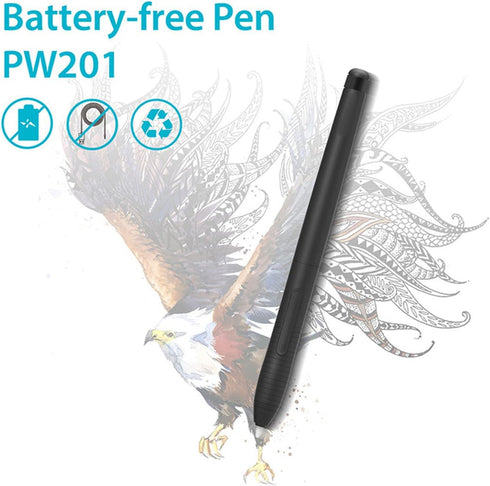 PW201 Pen for Huion H430P HST640 H640P H950P H1060P H610PROV2 HC16 HS64 HS610 GC610 H1161 H320M, Ergonomic Pen Replacement, for Drawing Board...