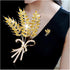 Yellow Wheat Brooch Gold Wheat Diamond Brooch Set Lapel Jacket Brooch Women Suit Lapel Brooch...