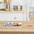 Spoon Rest,Ceramic Spoon Rest for Kitchen Counter Dishwasher Safe Marble Decor Spoon Holder for Kitchen (Large, Black&White, 1)...