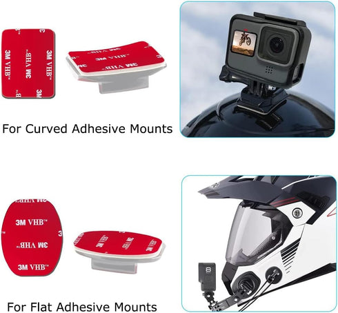 GoPro Curved Flat Helmet Base Mount with 3M Adhesive Pads for GoPro, Action Camera...