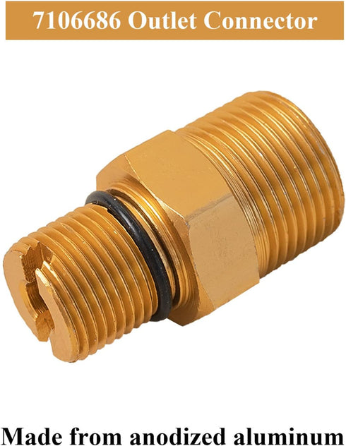 7106686 Outlet Connector for Gas Powered Pressure Washer Pumps, 19G & 1.5mm Male...