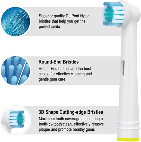 Electric Toothbrush Replacement Heads Refills Compatible with Oral B - Precision Clean Replacement Toothbrush Heads for Oral Gentle & Effective Cl...