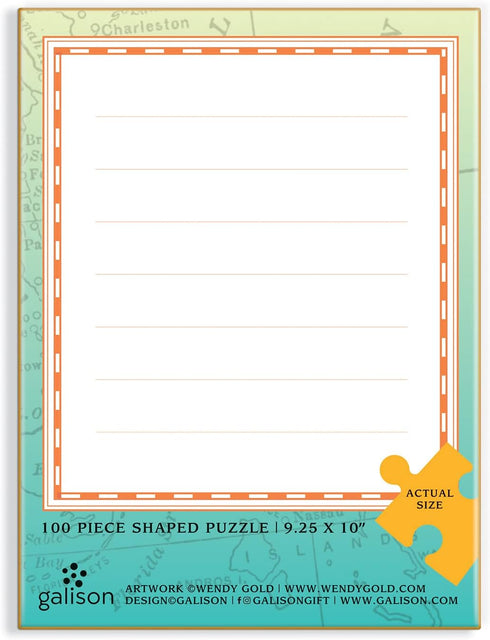 Galison Wendy Gold Florida Shaped Mini Puzzle, 100 Pieces, 8” x 9.75” – Die-Cut Jigsaw Puzzle Featuring Art by Bestselling Artist Wendy Gold – Mak...
