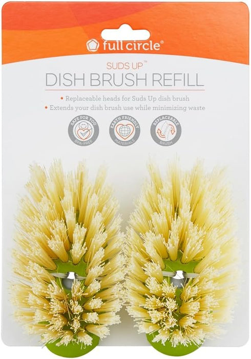 Full Circle Suds Up Soap Dispensing Dish Brush 2-pack Refill, Green...