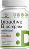 Bioactive Vitamin B Complex | 240 Veggie Capsules - Methylated B Vitamins & Esterified Vitamin C, High Potency & Easy Absorption – Immune, Energy,...