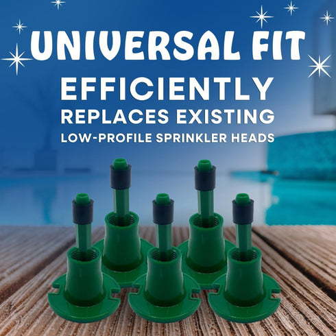 Poolzilla (5 Pack) Plastic Pop-Up Flush Head Sprinkler with Brass Full Pattern Spray Nozzle - Compatible with Flush Heads from Orbit, and Other Ma...