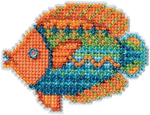 Fancy Fish Beaded Counted Cross Stitch Ornament Kit Mill Hill 2016 Spring Bouquet MH181613...