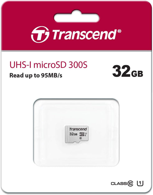 Transcend TS32GUSD300S 32GB MicroSDHC Class 10 UHS-1 U1 Memory Card...