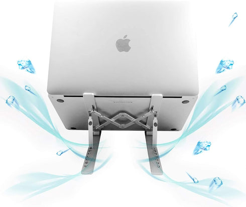 Laptop Stand, Adjustable Aluminum Foldable Portable Holder, Upgrade Whole Anti-Slip Silicone Pad, Laptop Riser for Desk Compatible with MacBook Ai...