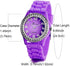 Lancardo Ladies Fashion Rhinestones Crystal Watch Women's Purple Platnium Tone Large Round Face Silicone Watch for Christmas...