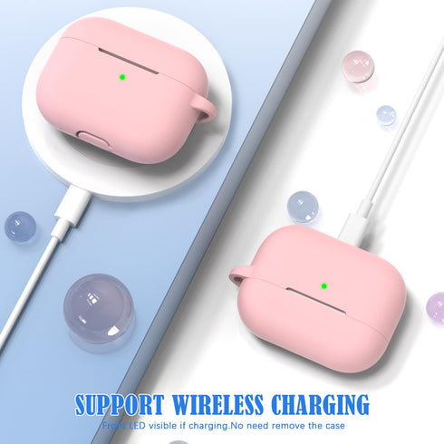 AirPods Pro Case Cover, Military Grade Anti-Fall Soft Silicone Shock-Absorbing Protective AirPods Pro 2nd/1st Generation Case with Keychain and Cl...