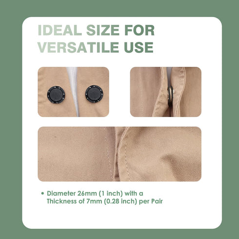 5pcs Magnetic Buttons for Clothing Sewable Snaps Invisible Hidden Sewing Button Snaps Sewing Button Snaps for Curtains Coats Jackets Bags Washable...
