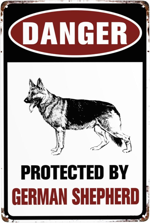 Beware Of Dog Sign Warning Signs For Fence German Shepherd Sign Outdoor House Signs 8x12 Inches...