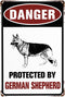 Beware Of Dog Sign Warning Signs For Fence German Shepherd Sign Outdoor House Signs 8x12 Inches...
