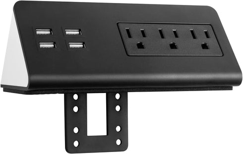 Desk Edge Mount Power Strips with USB Ports-UL Plug Outlets 1250 Joulets Surge Protector Tabletop Power Sockets for Nightstand/Home Office/Dormito...