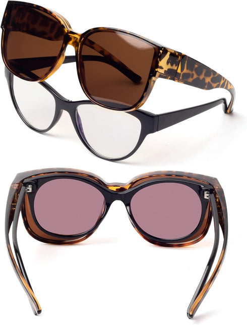 Face Shadow Polarized Sunglasses Fit Over Glasses, Sunglasses for Women to Go Over Glasses UV Protection Lightweight...