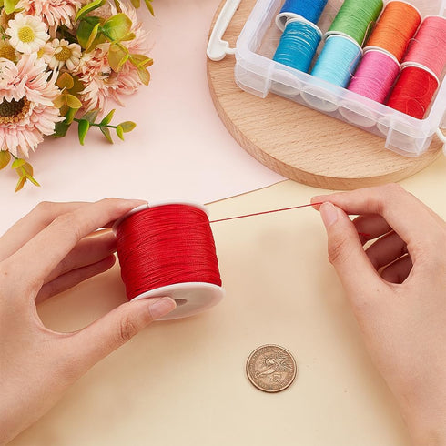 PH PandaHall 0.5mm Red Waxed Cord,116 Yards Round Waxed Polyester Cord Twine Thread Beading String Spool for Bracelet Necklace Rope Jewelry Making...