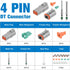 Nilight 4 PIN DT Connector Kit 3 Sets Size 16 Solid Contacts Waterproof Male Female Terminal for 14-20 AWG DT Series Connector Car Truck Motorcycl...