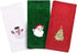 Embroidered Christmas Towels, 3-Pack Gift Set; 100% Cotton, Multi-Purpose Hand & Dish Towels for Kitchen & Bath by LUOWAN...