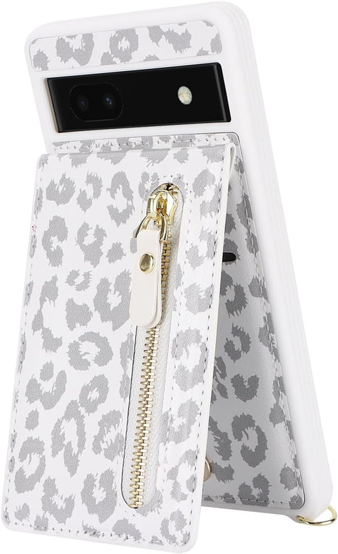 for Google Pixel 7a Case with Card Holder for Women,Pixel 7a Phone Case Wallet with Strap Credit Card Slots Crossbody with Kickstand Zipper Shockp...