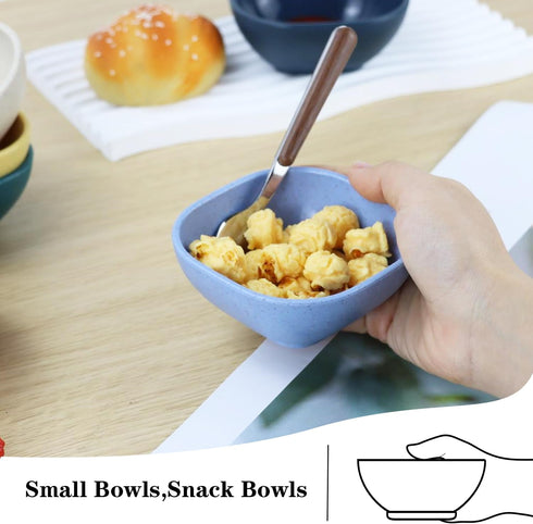 PYRMONT Wheat Straw Small Bowls Soy Sauce Dishes 5 OZ Small Dessert Bowls Set of 6 Dipping Sauce Cups Mini Prep Bowls Unbreakable Dipping Bowls fo...