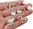 WOCRAFT 100 pcs Mix Antique Silver Heart Beads Charms for Jewelry Making Valentine's Day Wedding Heart Charms (M602-Charms)...