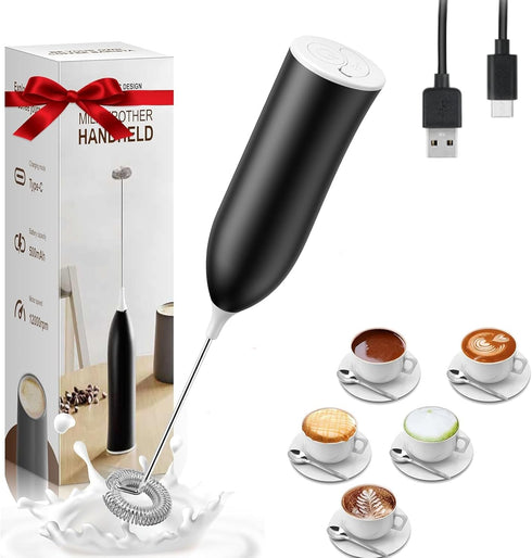 Milk Frother Rechargeable, Handheld Milk Frother, Electric Whisk Beater Foam Maker,USB Rechargeable Frother,Mini Drink Mixer and Coffee Blender Fr...