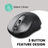Perixx PERIMICE-722B Wireless Optical Mouse - 3.82x2.28 Inches Portable Design - Silent Clicks with Cable Straps - Black...