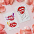 3pcs Lips Butterfly Fingers Stencils 11.7×8.3inch Large Kiss Lips DIY Stencil with Paint Brush Reusable Red Lip Lipstick Mouth Template for Wood C...