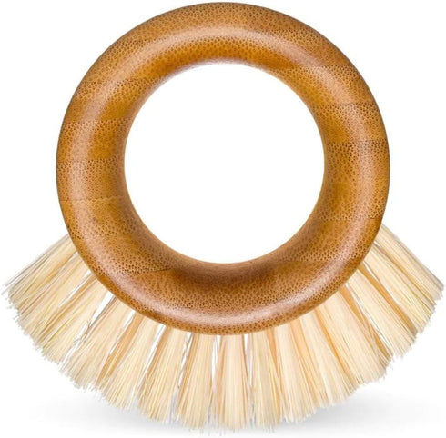 Full Circle The Ring Bamboo Vegetable and Fruit Cleaning Brush - A Versatile Scrubber for Food, Including Potatoes, Mushrooms, and Veggies with Re...